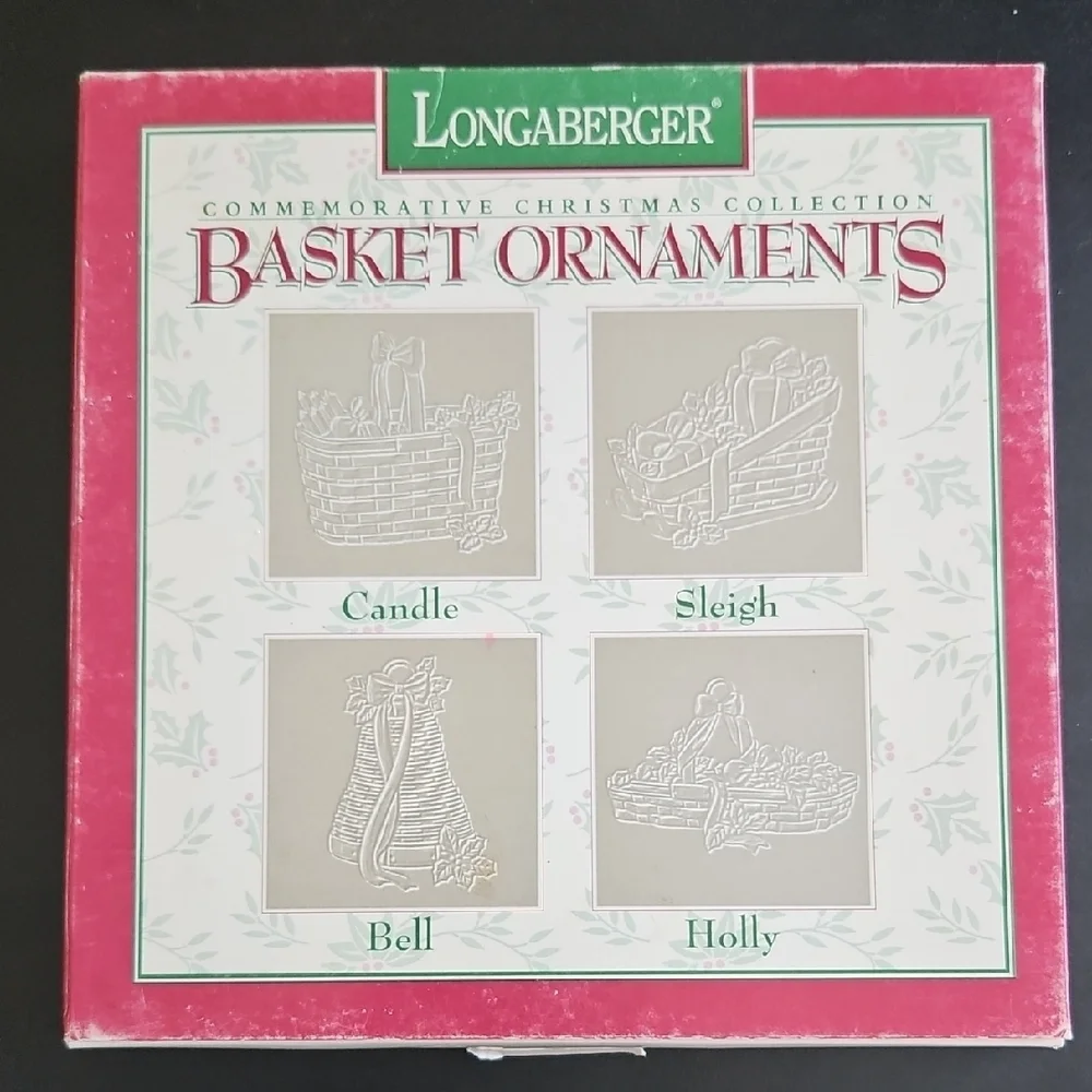 Longaberger 1994 Commemoarative Christmas Basket Ornament Collection In Box